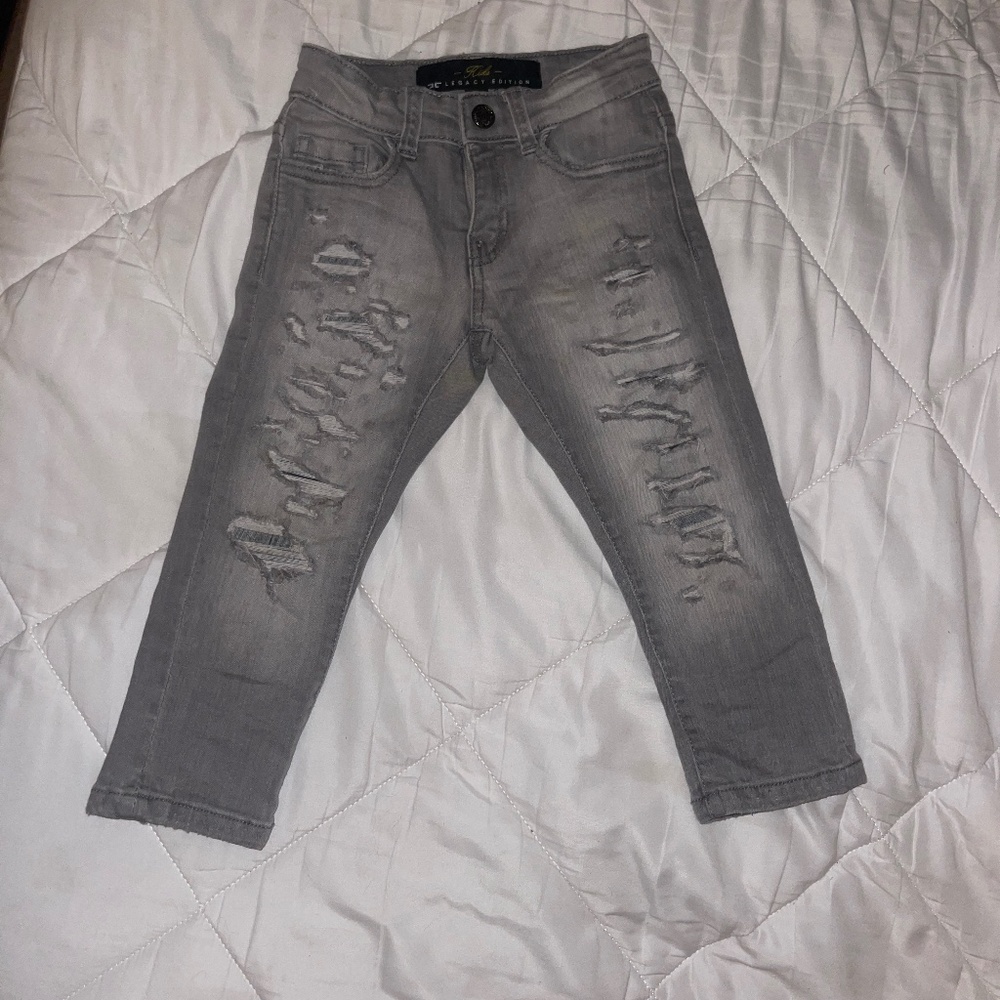 Toddler Boy  Distressed  Grey Jeans SZ 3